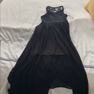 Divided Black Lace Dress